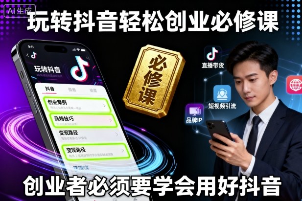 玩转抖音轻松创业必修课,创业者必须要学会用好抖音-邪修侠