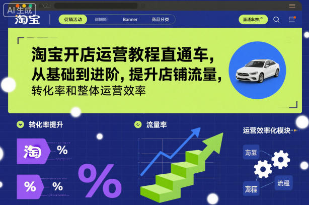 淘宝开店运营教程直通车，从基础到进阶，提升店铺流量，转化率和整体运营效率(更新11月)-邪修侠