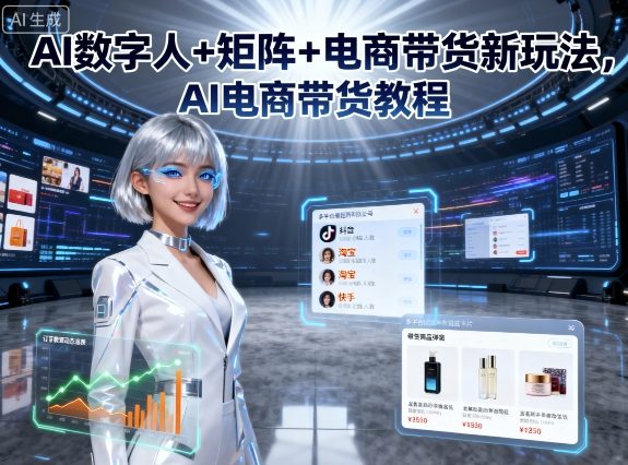 AI数字人+矩阵+电商带货新玩法,AI电商带货教程-邪修侠