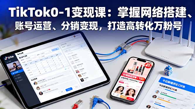 TikTok0-1变现课:掌握网络搭建、账号运营、分销变现,打造高转化万粉号-邪修侠