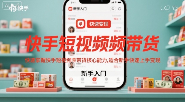快手短视频带货,快速掌握快手短视频带货核心能力,适合新手快速上手变现-邪修侠