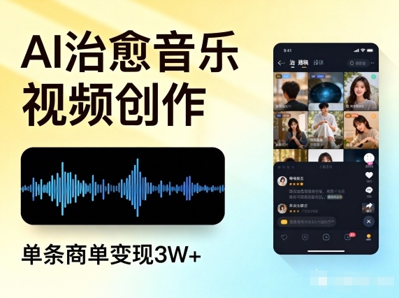AI做治愈音乐视频,多平台投稿,单条商单变现3W+-邪修侠