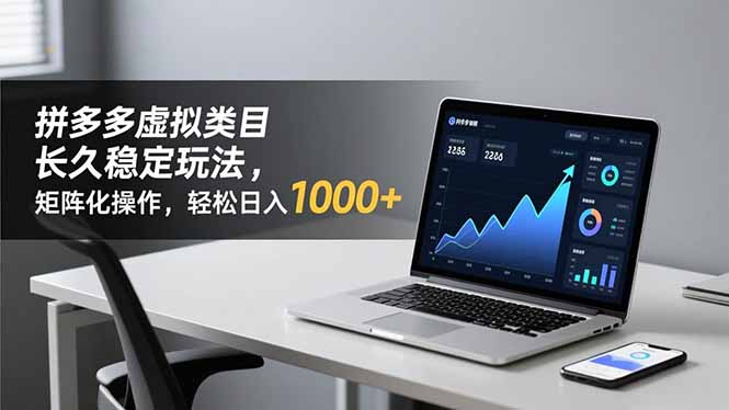 拼多多虚拟类目长久稳定玩法 矩阵化操作,轻松日入 1000+-邪修侠