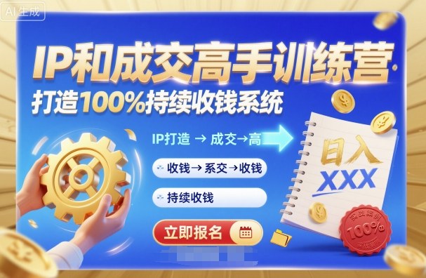 带你成为IP和成交高手的训练营,打造100%持续收钱系统-邪修侠