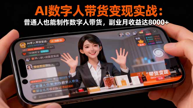 AI数字人带货变现实战:普通人也能制作数字人带货,副业月收益达8000+-邪修侠