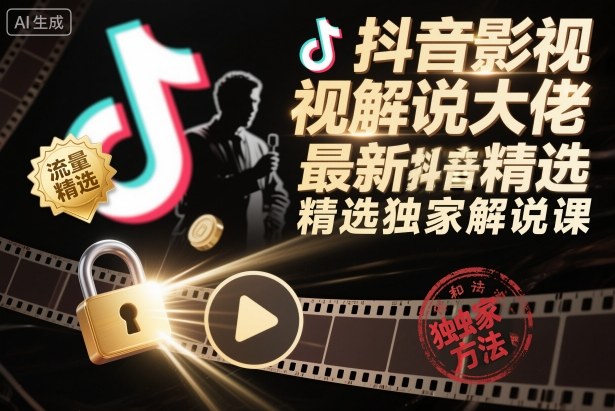 抖音影视解说大佬最新抖音进精选和独家方法,精选独家解说课-邪修侠