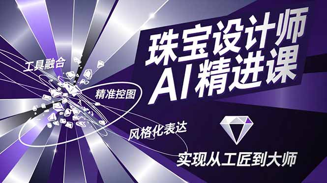 珠宝设计师AI精进课,工具融合、精准控图、风格化表达,实现从工匠到大师-邪修侠