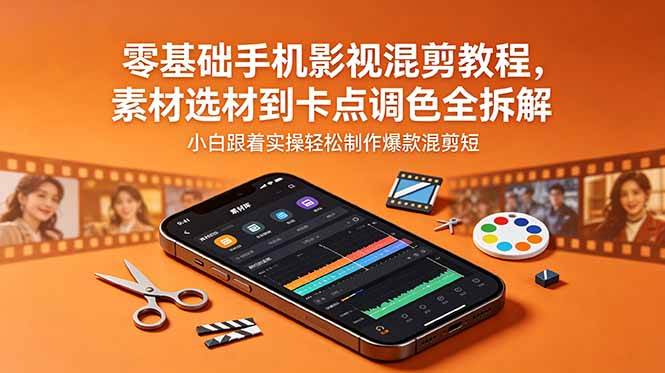 (18750期)零基础手机影视混剪教程,素材选材到卡点调色全拆解,小白跟着实操轻松制作爆款混剪短片 (18750期)零基础手机影视混剪教程,素材选材到卡点调色全拆解,小白跟着实操轻松制作爆款混剪短片