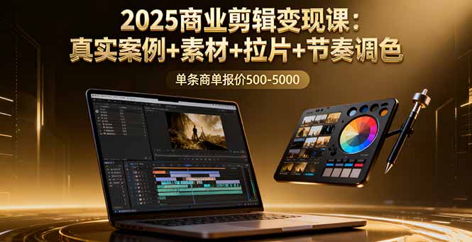 2025商业剪辑变现课:真实案例+素材+拉片+节奏调色,单条商单报价500-5000-邪修侠