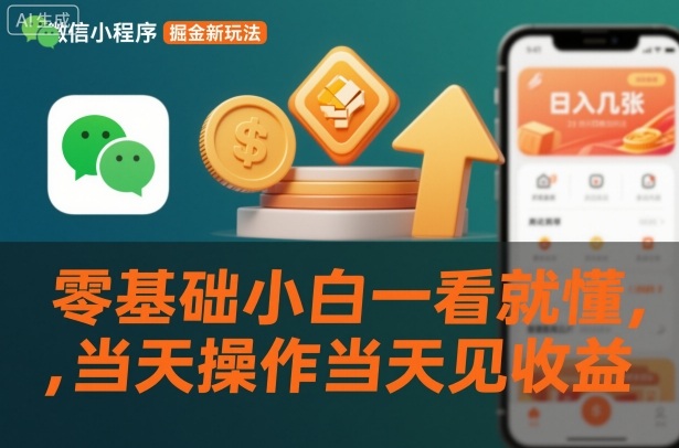 微信小程序掘金新玩法,日入几张,零基础小白一看就懂,当天操作当天见收益【揭秘】-邪修侠