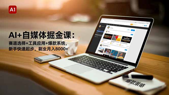 AI+自媒体掘金课:赛道选择+工具应用+爆款系统,新手快速起步,副业月入8000+-邪修侠