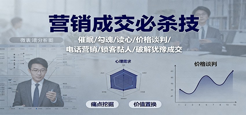 营销成交必杀技:催眠/勾魂/读心/价格谈判/电话营销/锁客黏人/破解犹豫成交-邪修侠