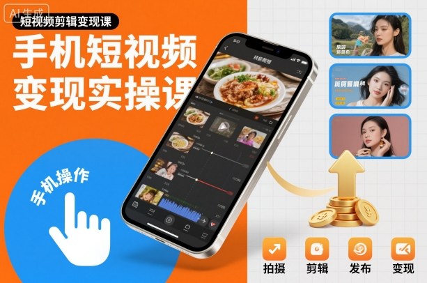 手机短视频变现实操课,短视频剪辑变现课-邪修侠