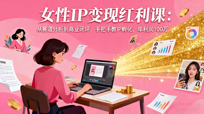 女性IP变现红利课:从赛道分析到商业闭环,手把手教IP孵化,年利润100万-邪修侠