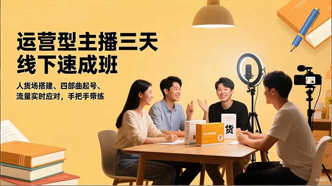 运营型主播三天线下班,人货场搭建,四部曲起号,流量实时应对,手把手带练-邪修侠