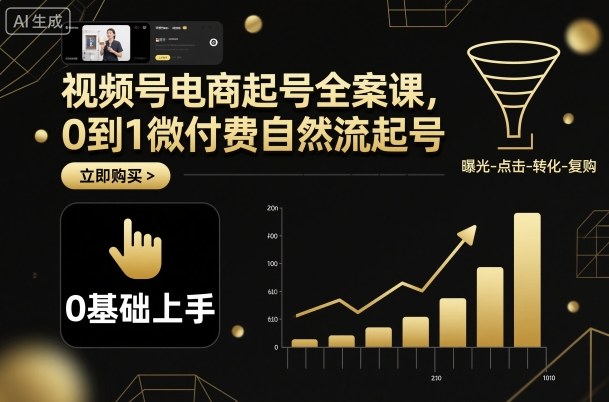 视频号电商起号全案课,0到1微付费自然流起号-邪修侠