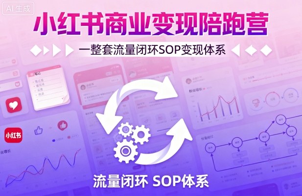 小红书商业变现陪跑营,轻IP矩阵 私域获客 聚光投流,一整套流量闭环SOP变现体系-邪修侠