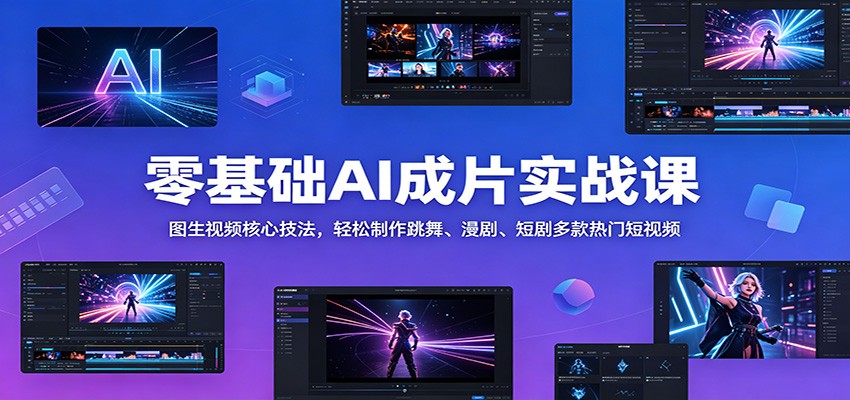 零基础AI成片实战课:图生视频核心技法,轻松制作跳舞、漫剧、短剧多款热门短视频-邪修侠
