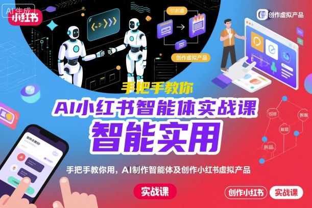 AI小红书智能体实战课,手把手教你用AI制作智能体及创作小红书虚拟产品,提效+内容商业化-邪修侠