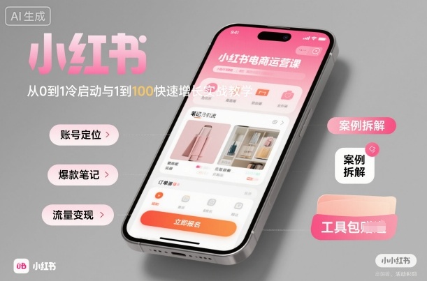 小红书电商运营课:从0到1冷启动与1到100快速增长实战教学-邪修侠