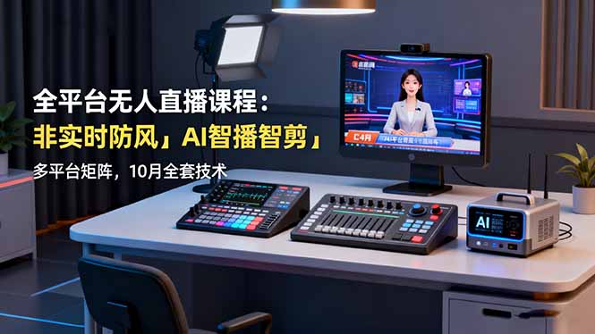 全平台无人直播课程:非实时防风+AI智播智剪+多平台矩阵,10月全套技术-邪修侠