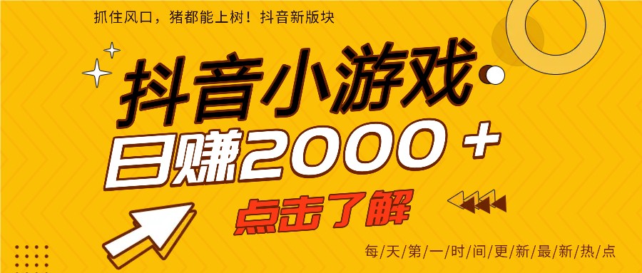 5年爆火的抖音小游戏项目，一部手机日入2000+-邪修侠