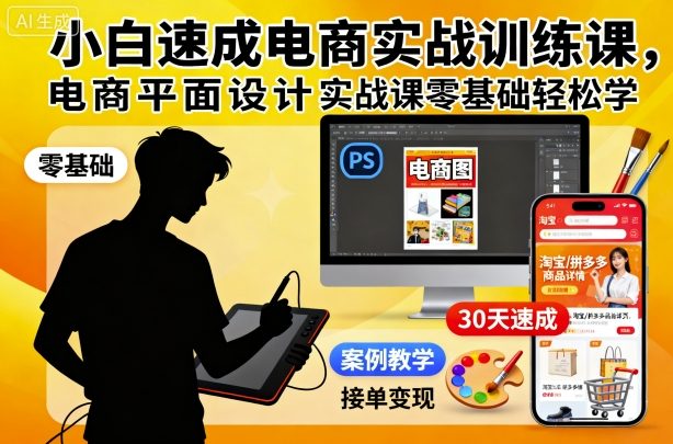 小白速成电商实战训练课,电商平面设计实战课零基础轻松学-邪修侠