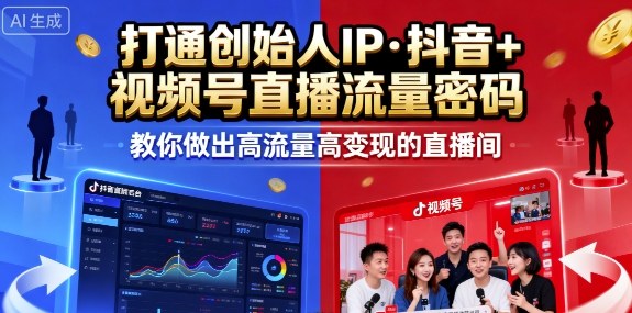 25年直播9-10两期线下课,打通创始人IP,抖音+视频号直播流量密码,教你做出高流量高变现的直播间-邪修侠