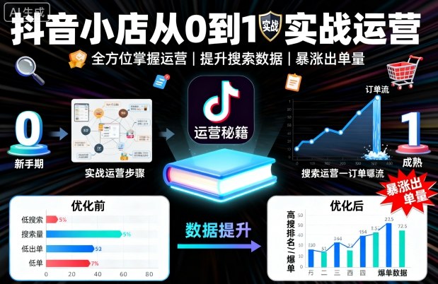 抖音小店从0到1实战运营,帮你全方位掌握小店运营,提升搜索数据与出单量-邪修侠