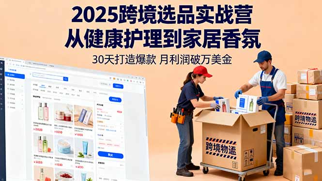 2025跨境选品实战营:从健康护理到家居香氛,30天打造爆款,月利润破万美金-邪修侠