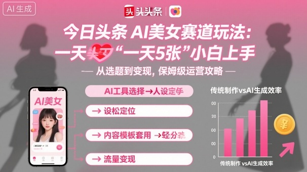 今日头条AI美女赛道玩法,一天轻松5张,小白轻松上手-邪修侠