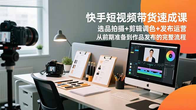 快手短视频带货速成课,选品拍摄+剪辑调色+发布运营,从前期准备到作品发布的完整流程-邪修侠