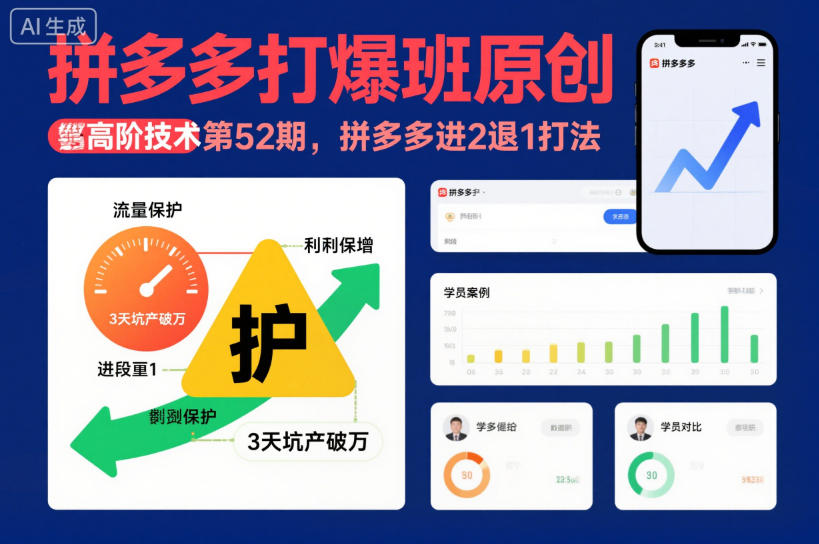 拼多多打爆班原创高阶技术第52期,拼多多进2退1打法-邪修侠