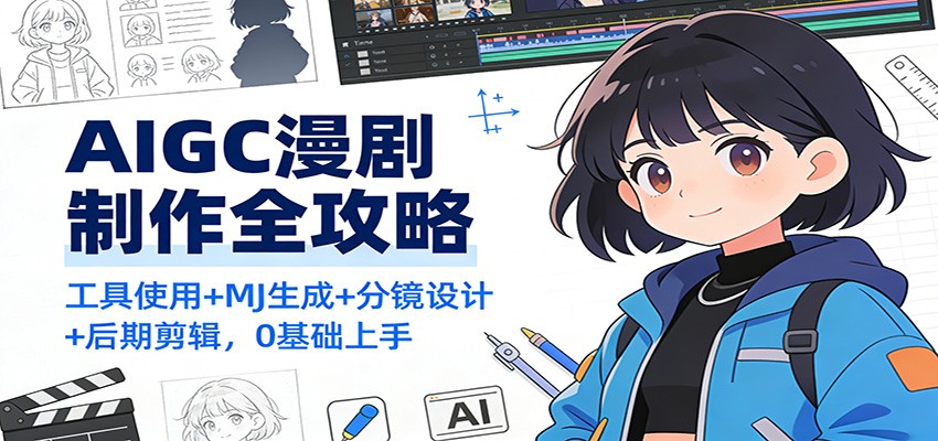 AIGC漫剧制作全攻略：工具使用+MJ生成+分镜设计+后期剪辑，0基础上手-邪修侠