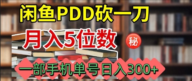 闲鱼PDD砍一刀,一部手机就可以操作,单号日入3张-邪修侠