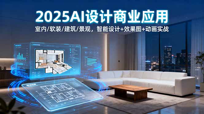 2025AI设计商业应用:室内/软装/建筑/景观,智能设计+效果图+动画实战-邪修侠