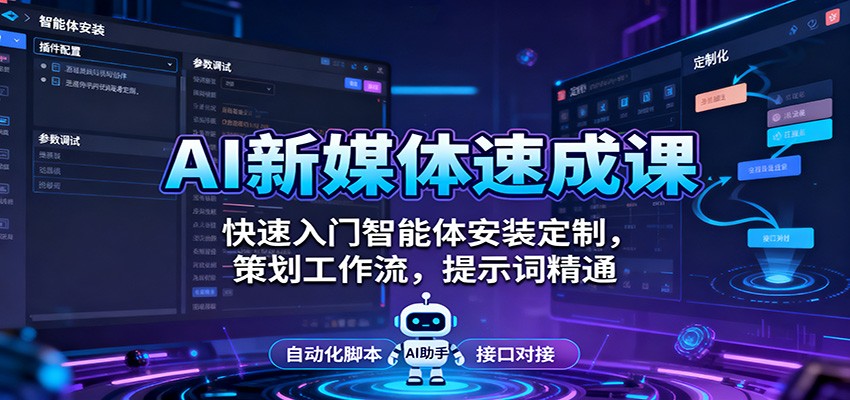 AI新媒体速成课:快速入门智能体安装定制,策划工作流,提示词精通-邪修侠