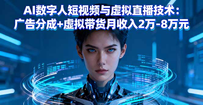AI数字人短视频与虚拟直播技术:广告分成+虚拟带货月收入2万-8万元-邪修侠