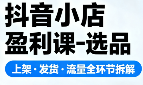 抖音小店盈利课-选品·上架·发货·流量全环节拆解-邪修侠