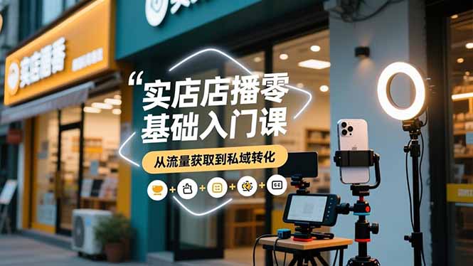 实体店播零基础入门课,实体店+短视频+直播+微信生态+私域社群,从流量获取到私域转化-邪修侠