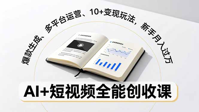 AI+短视频全能创收课,爆款生成、多平台运营、10+变现玩法,新手月入过万-邪修侠