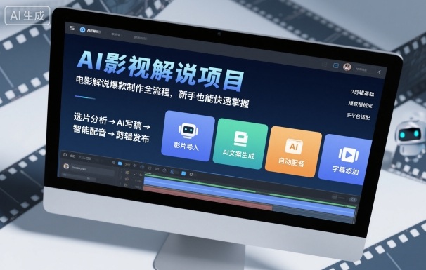 AI影视解说项目，电影解说爆款制作全流程，新手也能快速掌握-邪修侠