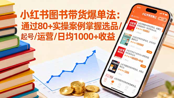 小红书图书带货爆单法:通过80+实操案例掌握选品/起号/运营/日均1000+收益-邪修侠
