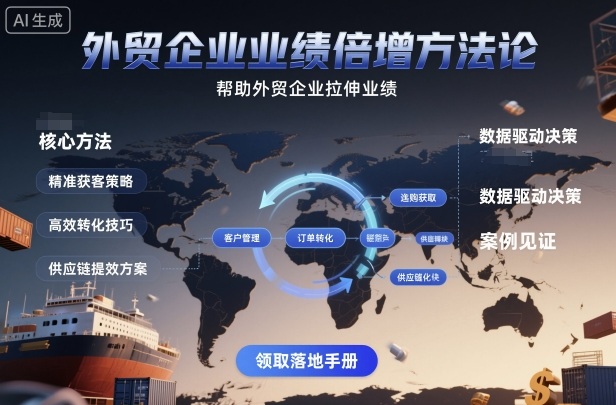 外贸企业业绩倍增方法论,帮助外贸企业拉伸业绩-邪修侠