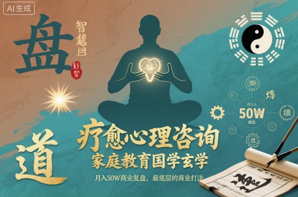 疗愈心理咨询,家庭教育国学玄学,月入50个商业复盘,最底层的商业打法-邪修侠