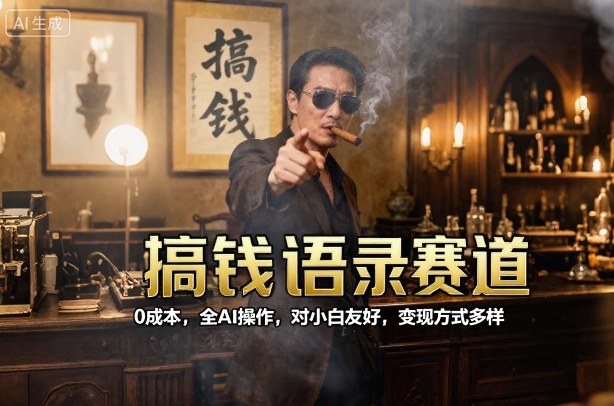 搞钱语录赛道,0成本,全AI操作,对小白友好,变现方式多样-邪修侠