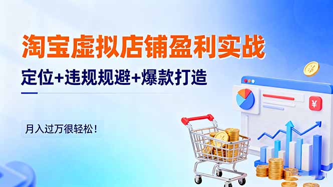 淘宝虚拟店铺盈利实战:定位+违规规避+爆款打造,月入过万很轻松!-邪修侠