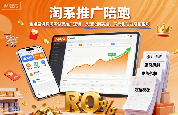淘系推广陪跑,全维度讲解淘系付费推广逻辑,从理论到实操,系统化助力店铺盈利-邪修侠