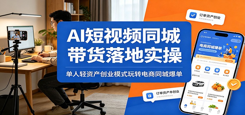 AI短视频同城带货落地实操:单人轻资产创业模式玩转电商同城爆单-邪修侠