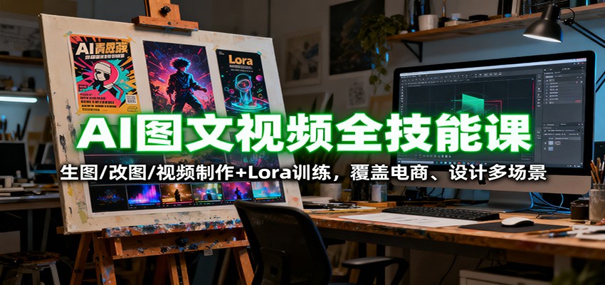 AI图文视频全技能课:生图/改图/视频制作+Lora训练,覆盖电商 、设计多场景-邪修侠